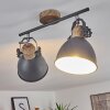 Plafonnier Banjul Gris, Bois clair, 2 lumières