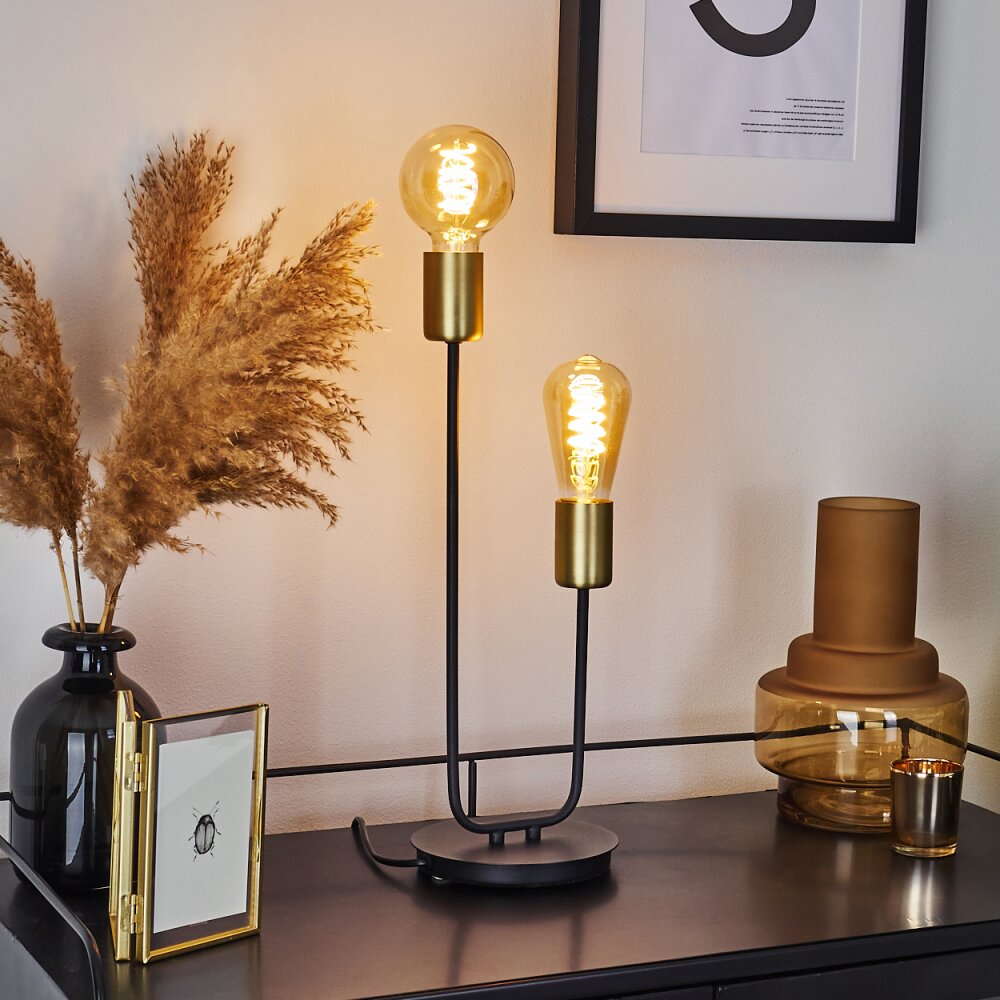 Lampe de table Sattons Noir, 2 lumières main product photo