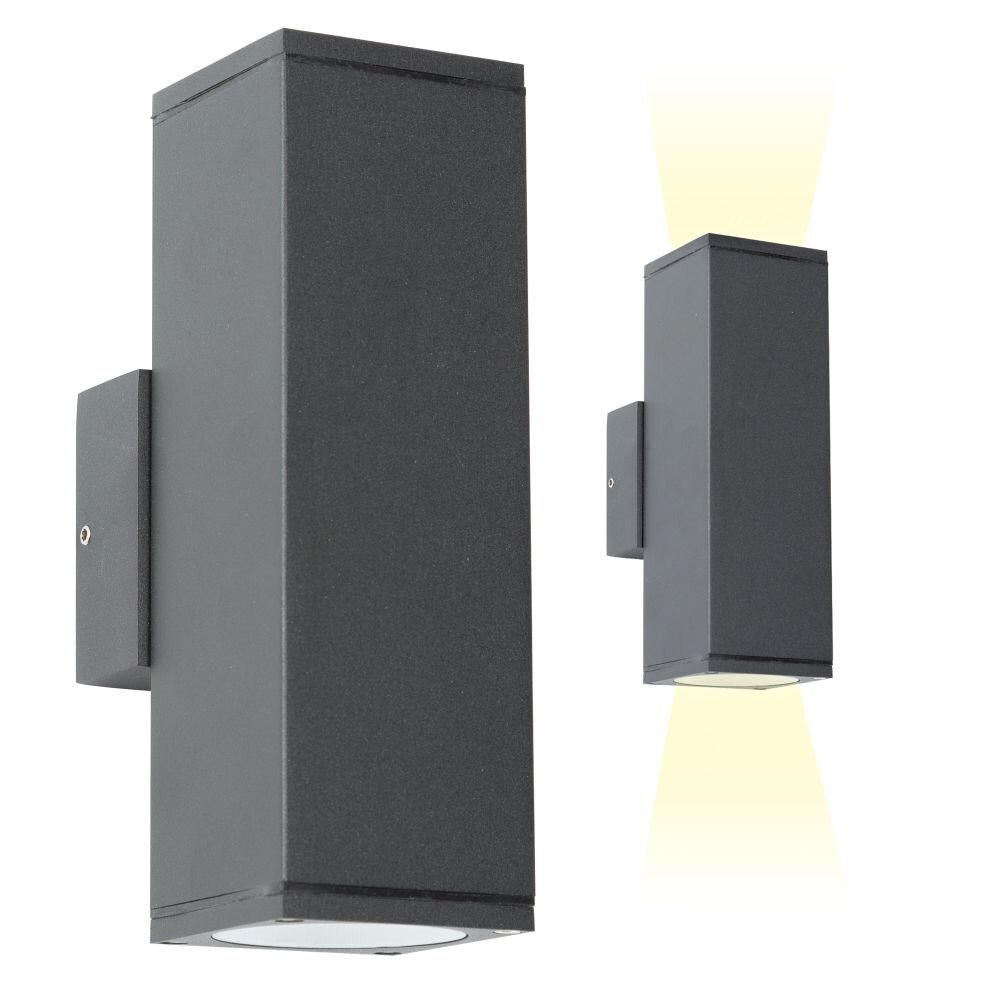 Applique murale d'extérieur KS Verlichting Kelvin Anthracite, 2 lumières main product photo