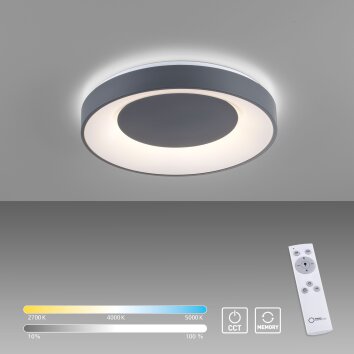 Plafonnier Leuchten-Direkt ANIKA LED Anthracite, 1 lumière, Télécommandes