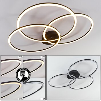 Plafonnier Johsa LED Noir, 3 lumières