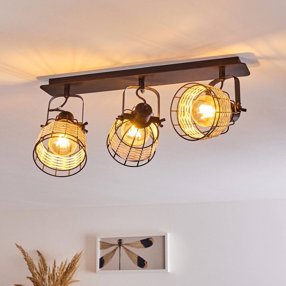 Plafonnier Recinto Bois foncé, Noir, 3 lumières main product photo