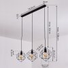 Suspension Pinguro Noir, 3 lumières