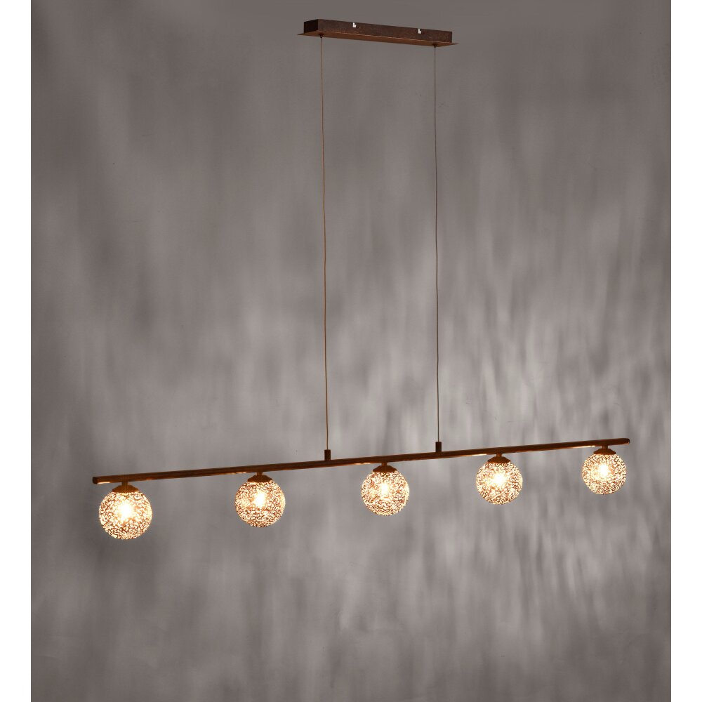 Suspension Paul Neuhaus GRETA Rouille, 5 lumières main product photo