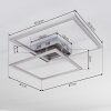 Plafonnier Thara LED Nickel mat, 2 lumières, Télécommandes