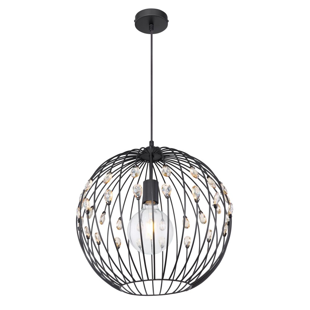 Suspension Globo HANAKO Noir, 1 lumière main product photo