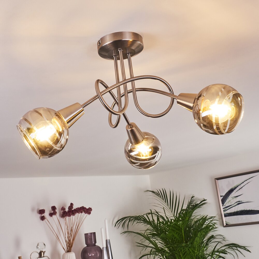 Plafonnier Warga LED Nickel mat, 3 lumières main product photo