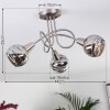 Plafonnier Warga LED Nickel mat, 3 lumières