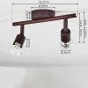 Plafonnier Planes LED Rouille, 2 lumières