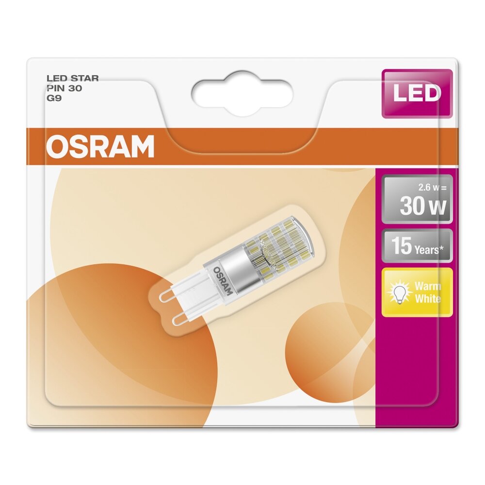 OSRAM Lot De 2 Ampoules LED G9 230V 2,6W(=28W) 290lm 2700°K Capsule -  DiscountElec