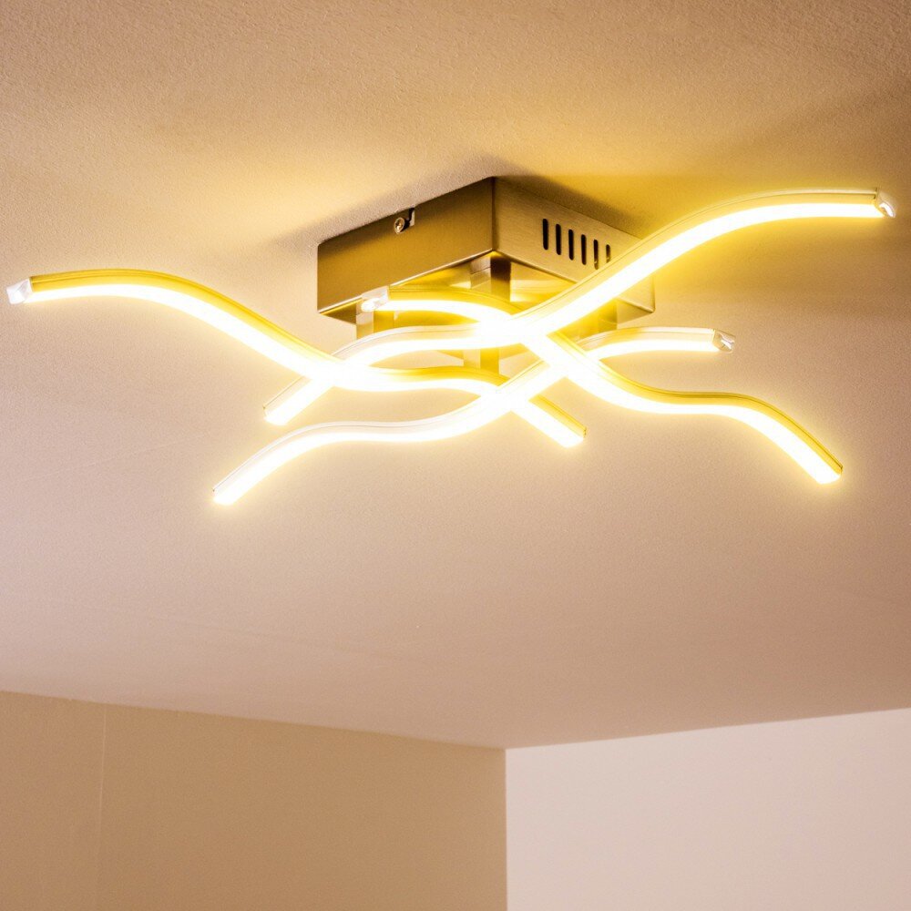 Plafonnier Mapleton LED Nickel mat, 4 lumières main product photo