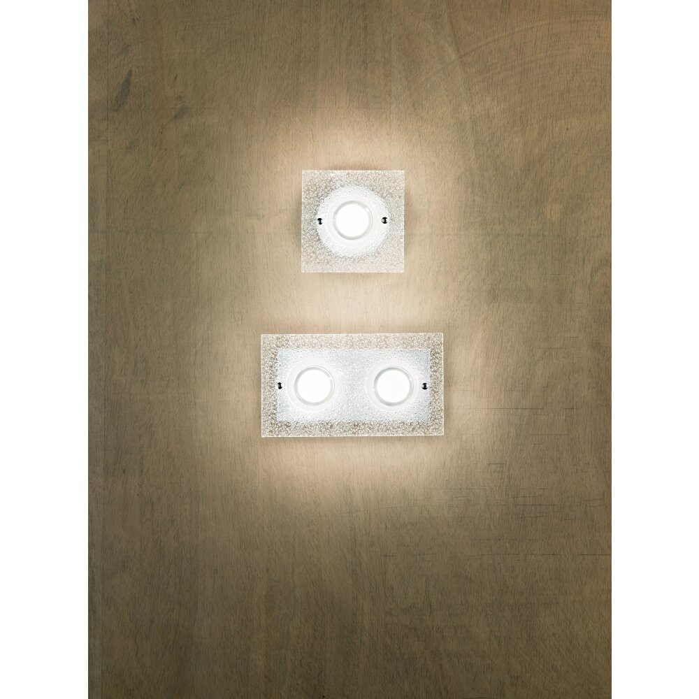 Applique murale Fabas Luce Bali LED Argenté, 2 lumières main product photo