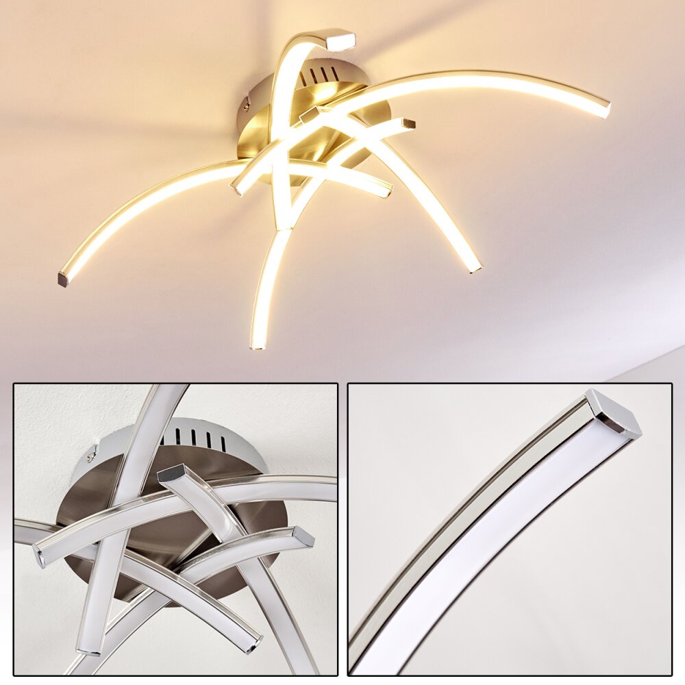 Plafonnier Wikon LED Nickel mat, 5 lumières main product photo