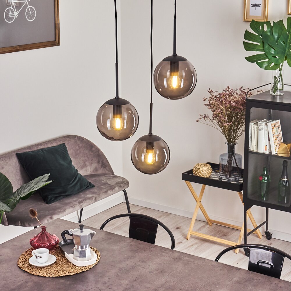 Suspension Mesas Noir, 3 lumières main product photo