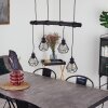 Suspension Cool Spring Bois foncé, Noir, 4 lumières