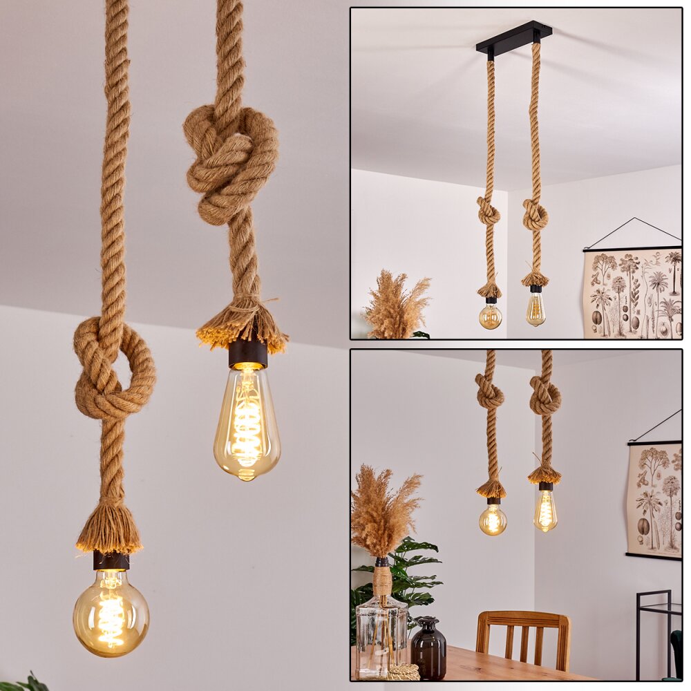 Suspension Etowah Noir, 2 lumières main product photo