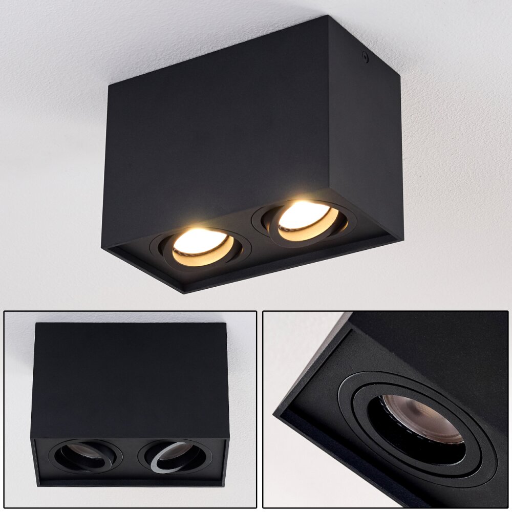 Plafonnier Betsie Noir, 2 lumières main product photo