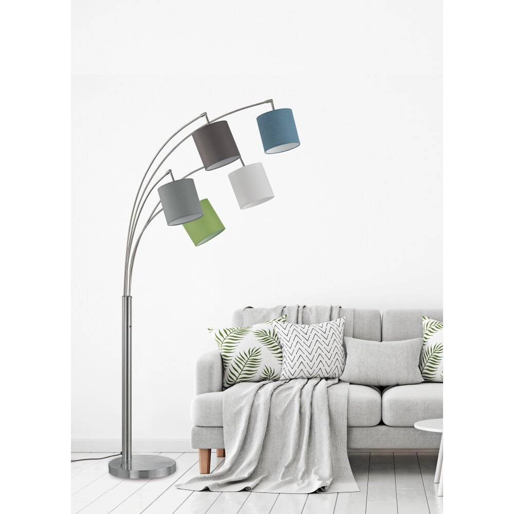 Lampadaire Fischer & Honsel Annecy Nickel mat, 5 lumières main product photo