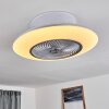 Ventilateur de plafond Nagoya LED Blanc, 1 lumière, Télécommandes