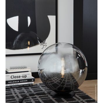 Lampe de table SCHÖNER WOHNEN-Kollektion MIRROR Noir, 1 lumière