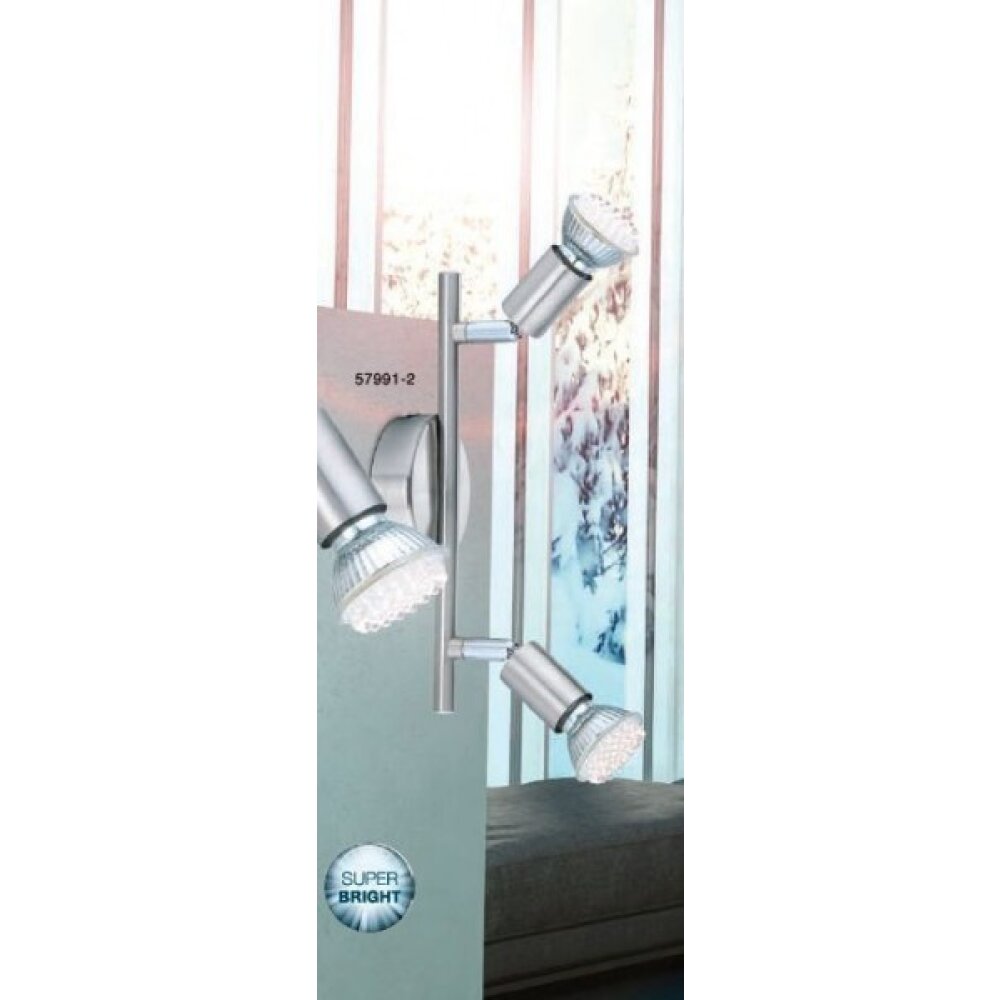 Spot Globo MATRIX Acier inoxydable, Nickel mat, 2 lumières main product photo