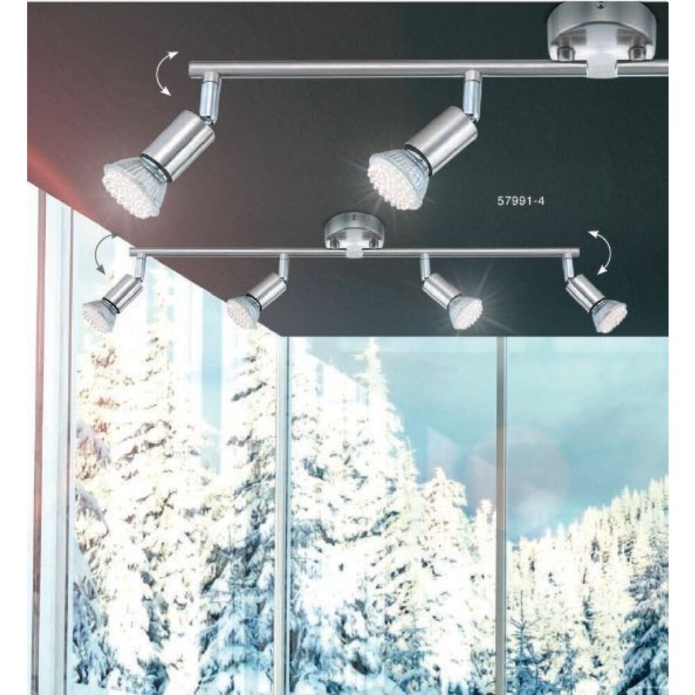 Spot Globo MATRIX Acier inoxydable, Nickel mat, 4 lumières main product photo