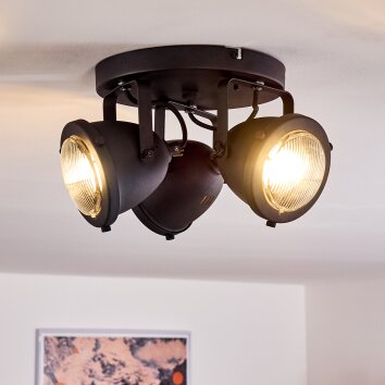 Plafonnier Glostrup LED Noir, 3 lumières