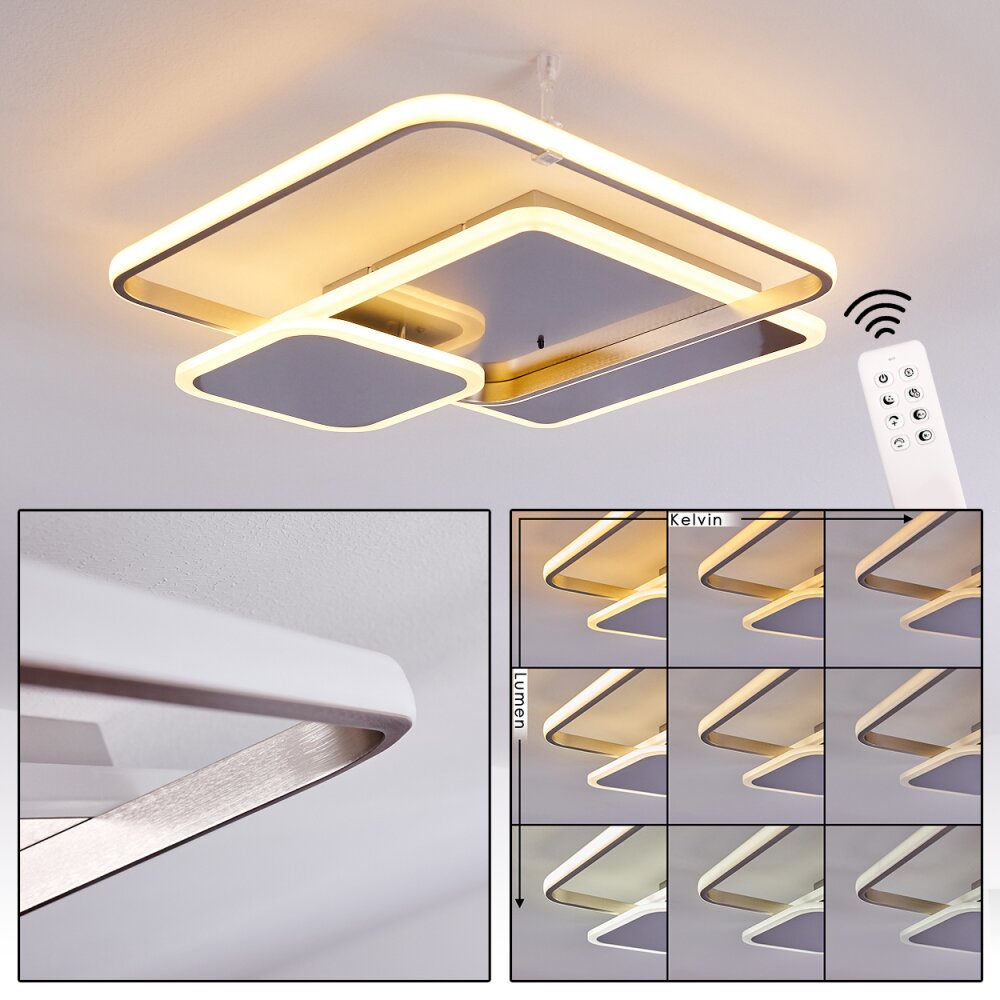 Plafonnier Manzanales LED Chrome, 1 lumière, Télécommandes main product photo