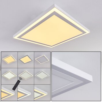 Plafonnier Salamo LED Blanc, 2 lumières, Télécommandes