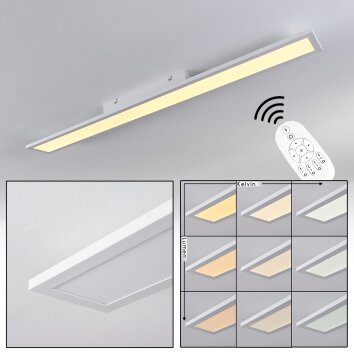 Plafonnier Nexo LED Blanc, 1 lumière, Télécommandes