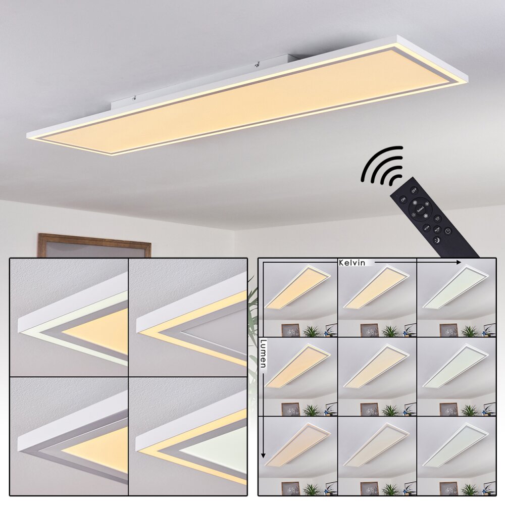 Plafonnier Salamo LED Blanc, 2 lumières, Télécommandes main product photo