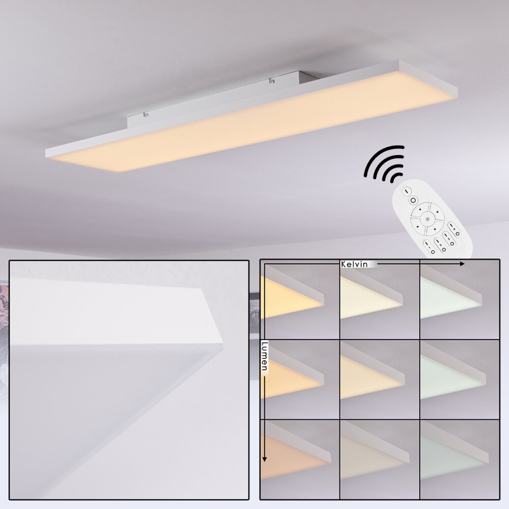Plafonnier Buenaventura LED Blanc, 1 lumière, Télécommandes main product photo