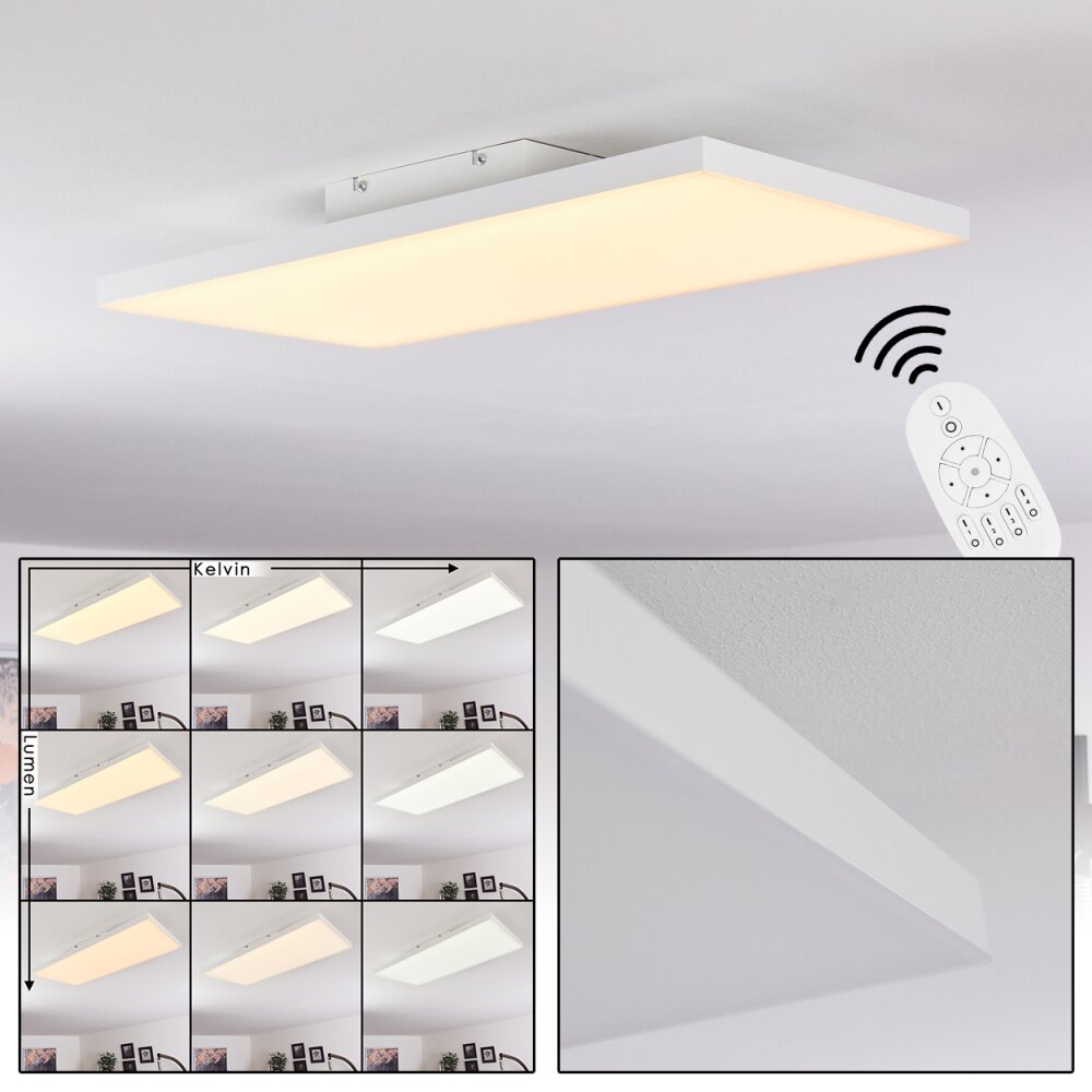 Plafonnier Buenaventura LED Blanc, 1 lumière, Télécommandes main product photo