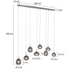 Suspension Steinhauer Bollique Acier inoxydable, 8 lumières