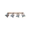 Spot de plafond Steinhauer Gearwood Gris, Bois foncé, 4 lumières