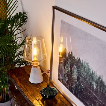 Lampe de table Jaen Gris, Cuivre, 1 lumière