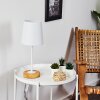 Lampe de table Leirado Bois foncé, Blanc, 1 lumière