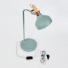 Lampe de table Breamo Vert, Bois foncé, 1 lumière