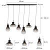 Suspension Steinhauer Flere Gris, Noir, 6 lumières