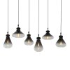 Suspension Steinhauer Flere Gris, Noir, 6 lumières