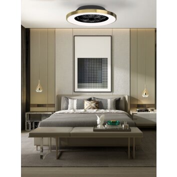 Ventilateur de plafond Mantra TIBET LED Blanc, 1 lumière, Télécommandes
