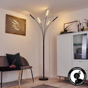 Lampadaire Totara LED Noir, 5 lumières