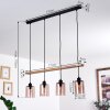 Suspension Ethelton Bois foncé, Noir, 4 lumières