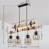 Suspension Gondo Bois foncé, Noir, 4 lumières