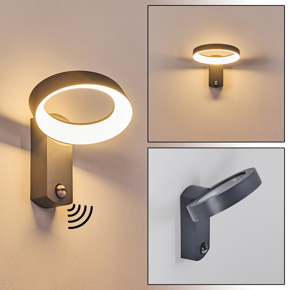 Applique murale d'extérieur Carinola LED Anthracite, 1 lumière, Détecteur de mouvement main product photo