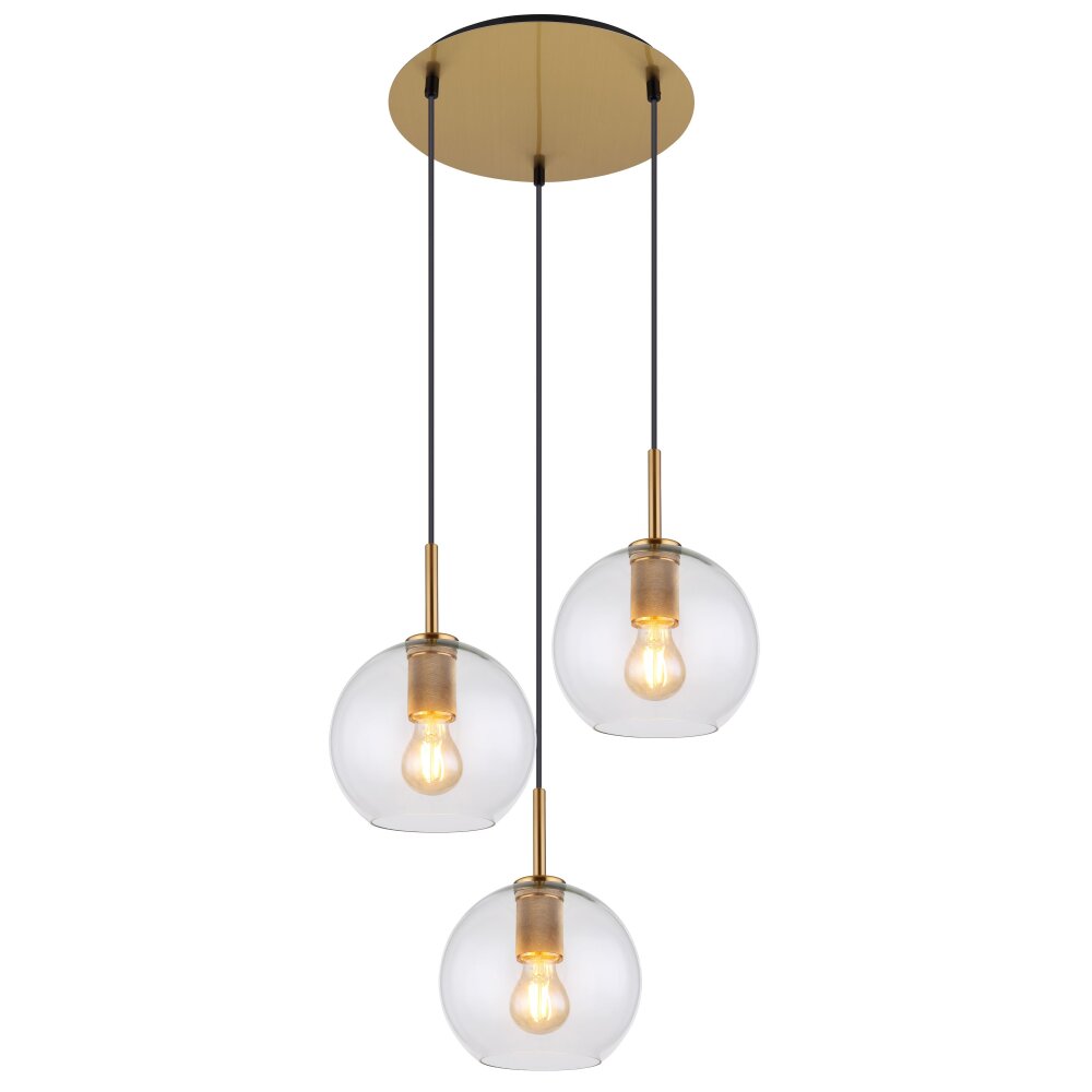 Suspension Globo ADARA Laiton, 3 lumières main product photo