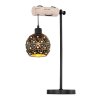 Lampe de table Globo JODIE Bois clair, Noir, 1 lumière