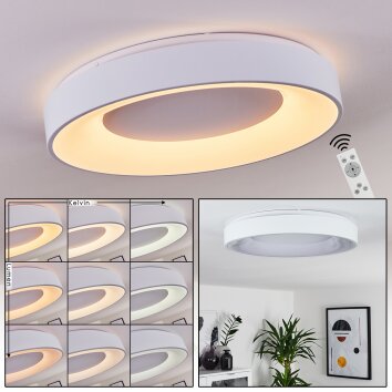 Plafonnier Casina LED Blanc, 1 lumière, Télécommandes
