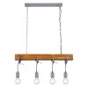 Suspension Globo LUDI Gris, Bois foncé, 4 lumières
