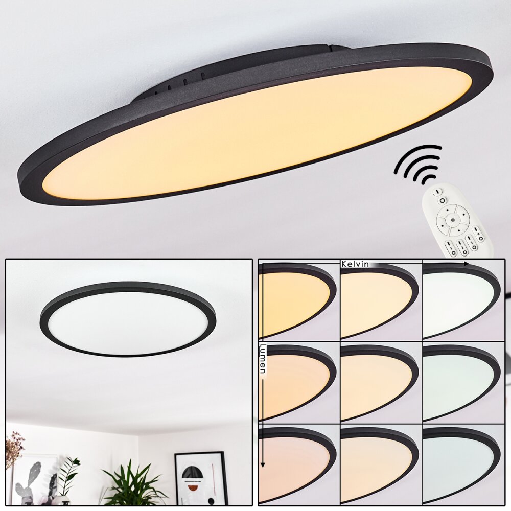 Plafonnier Nexo LED Noir, 1 lumière, Télécommandes main product photo